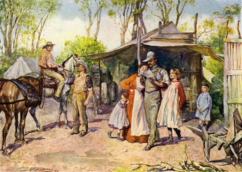 Delivering Letters in the Australian Bush by John Henry Frederick (after) Bacon
