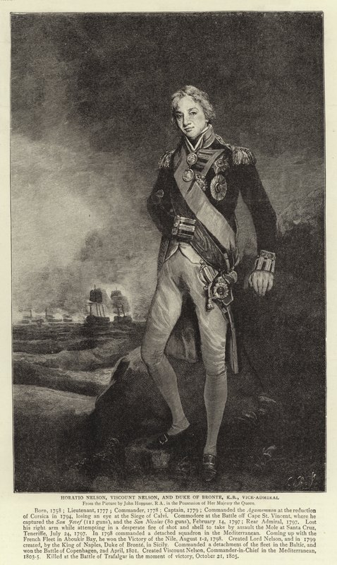 Horatio Nelson, Viscount Nelson, and Duke of Bronte, KB, Vice-Admiral by John Hoppner