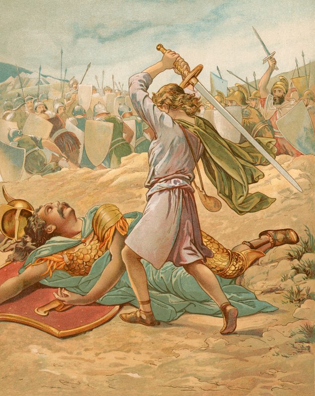 David about to slay Goliath by John Lawson