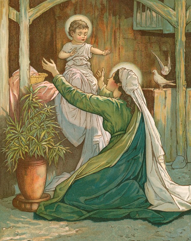 Mary playing with Jesus by John Lawson