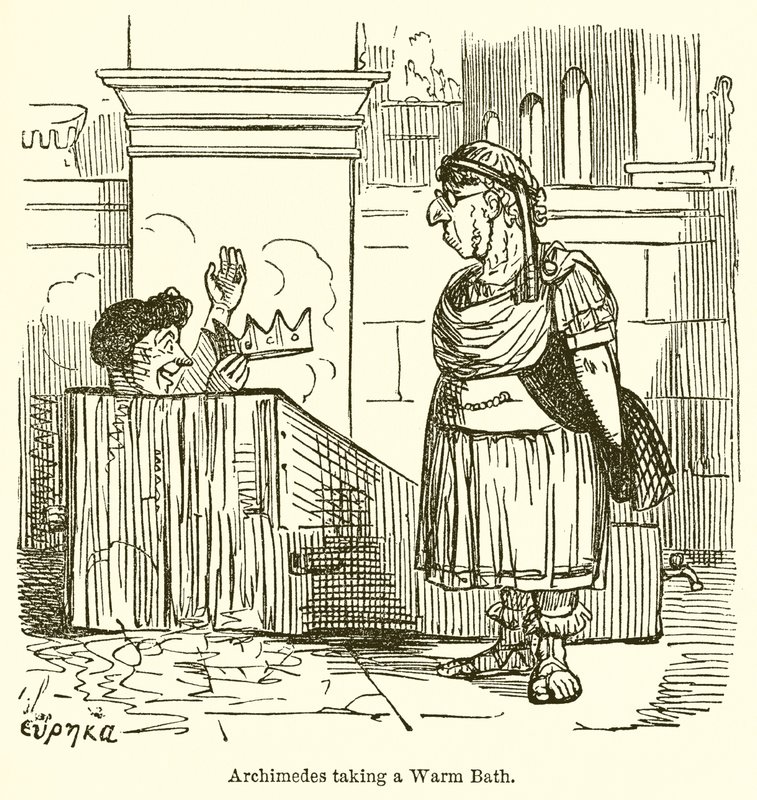 Archimedes Taking a Warm Bath by John Leech
