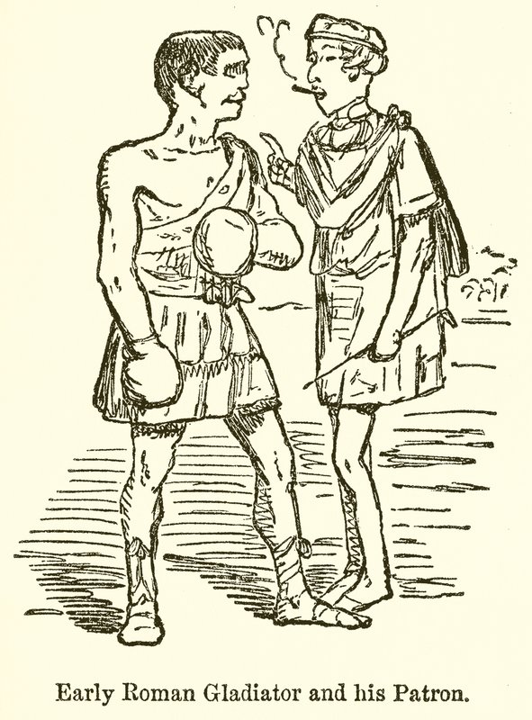 Early Roman Gladiator and His Patron by John Leech