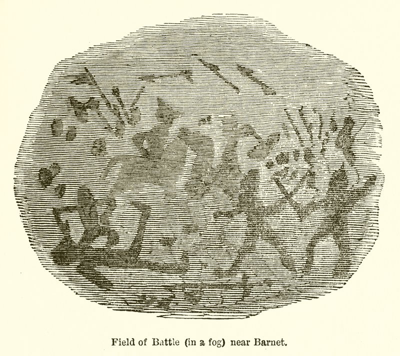 Field of Battle (in a Fog) near Barnet by John Leech