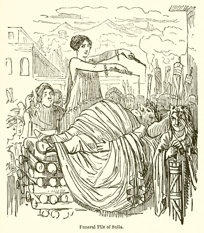 Funeral Pile of Sulla by John Leech