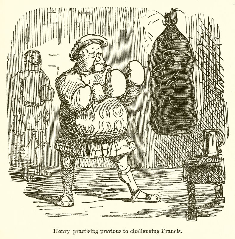 Henry Practising Previous to Challenging Francis by John Leech