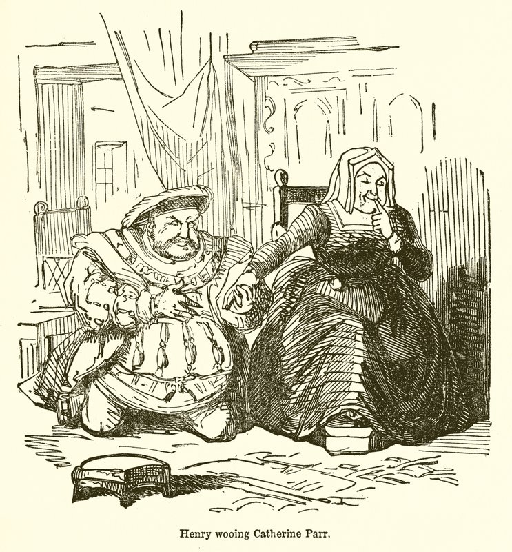 Henry Wooing Catherine Parr by John Leech