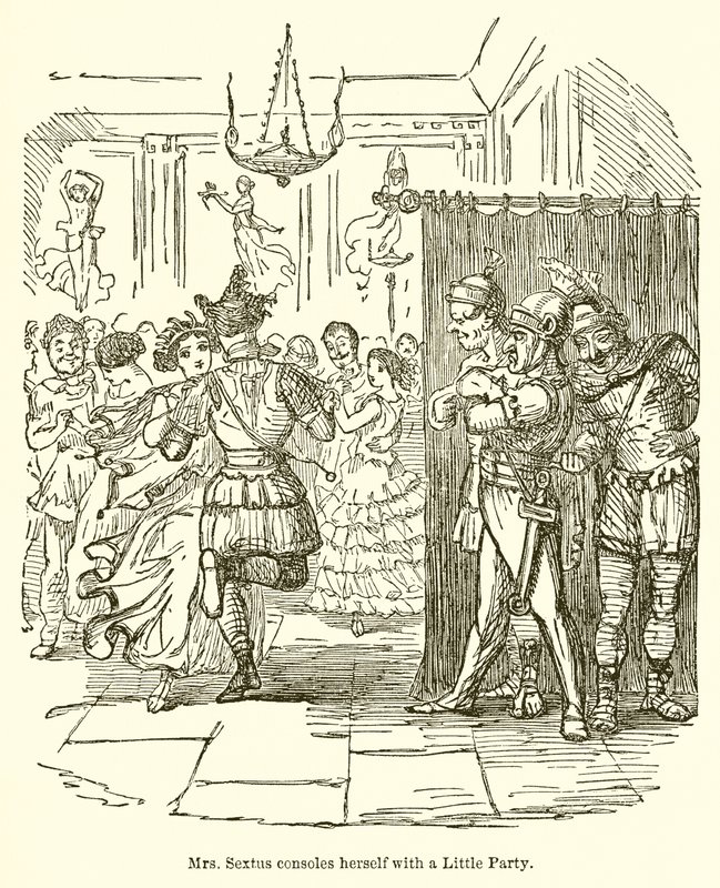 Mrs. Sextus Consoles Herself with a Little Party by John Leech
