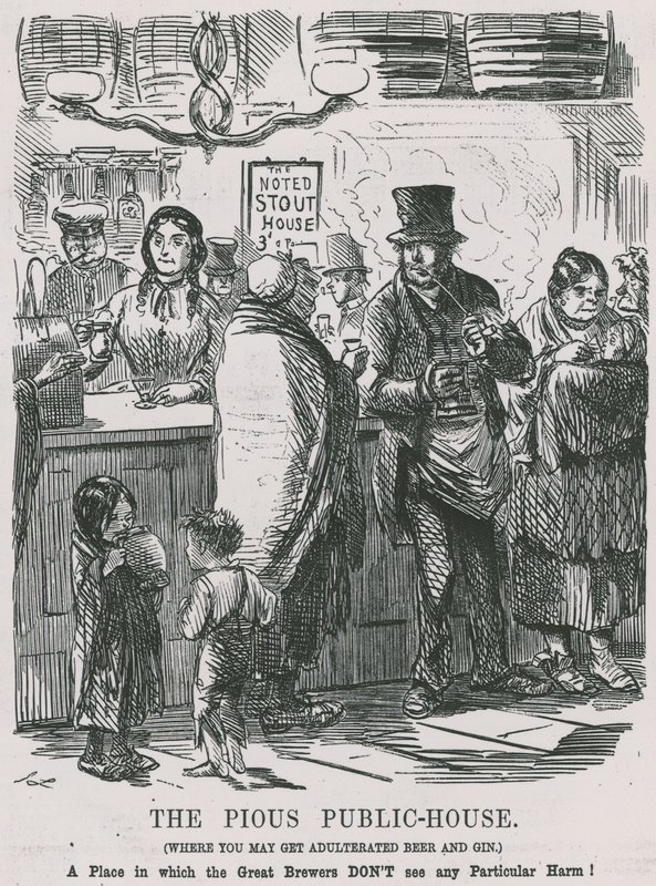 The Pious Public House, Where You May Get Adulterated Beer and Gin by John Leech