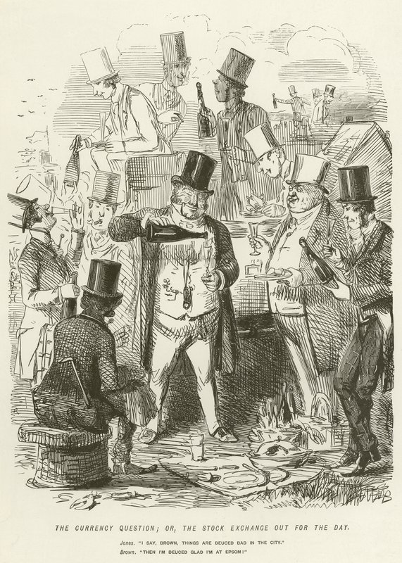 The Currency Question; or, the Stock Exchange out for the Day by John Leech