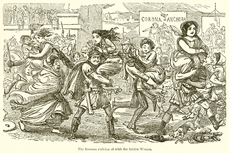 The Romans Walking off with the Sabine Women by John Leech