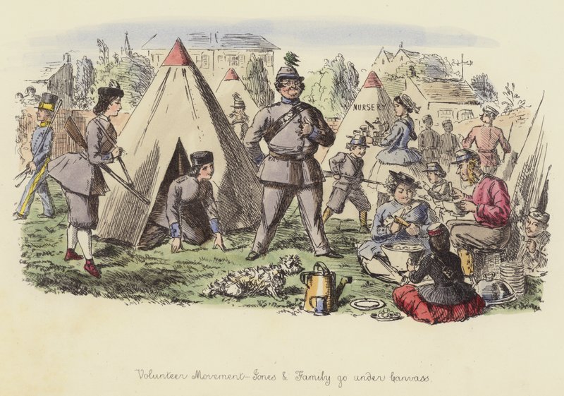 Volunteer Movement, Jones and Family Go Under Canvas by John Leech