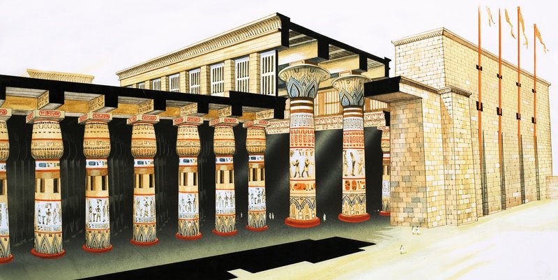 A reconstruction of part of the Hypostyle Hall by John Marshall