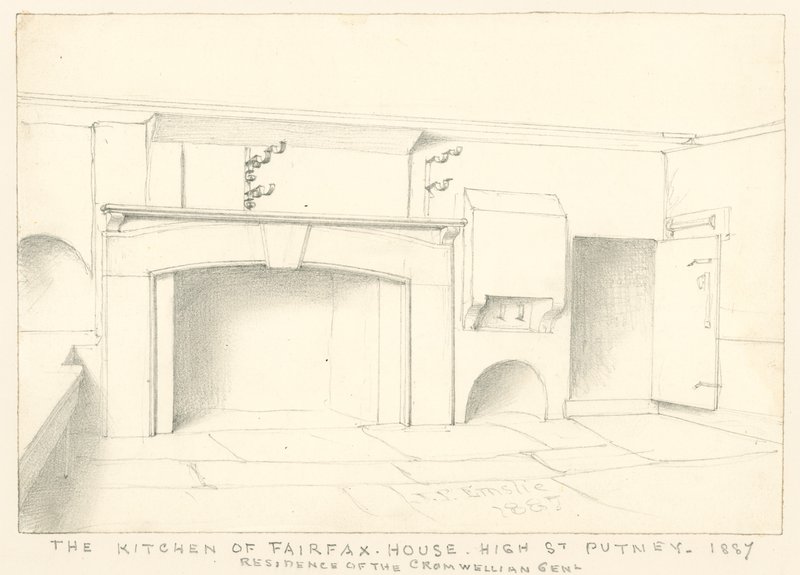 The Kitchen at Fairfax House, High Street, Putney; Residence of the Cromwellian Gent by John Phillipp Emslie
