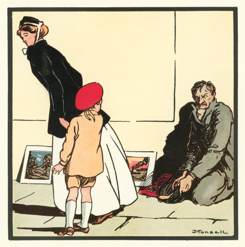 Kensington Rhymes: The Pavement Artist by John Robert (after) Monsell