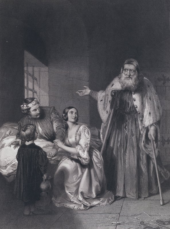 Francesco Foscari, Doge of Venice, pronouncing the sentence of exile upon his son Giacopo by John Rogers (after) Herbert