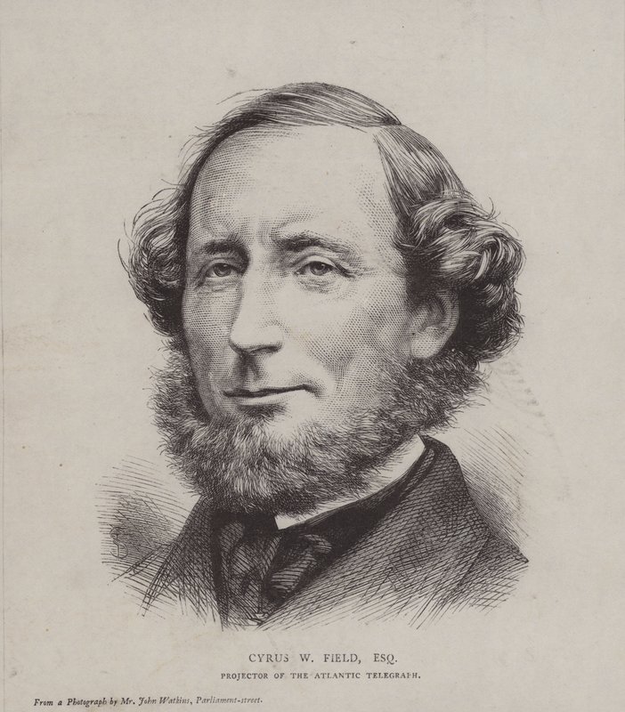 Cyrus West Field, American financier involved in laying the first transatlantic telegraph cable in 1858 by John Watkins