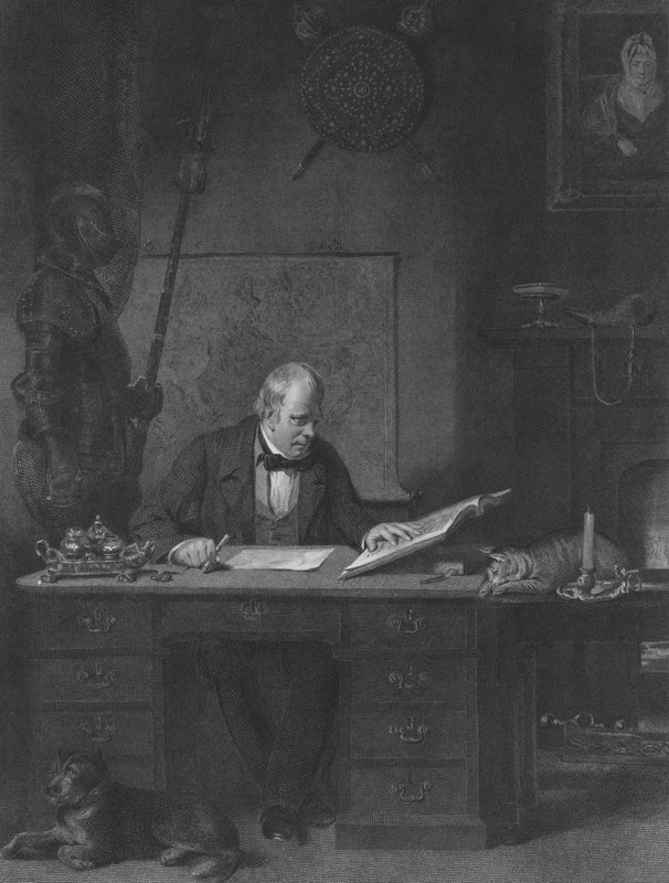 Sir Walter Scott in his Study, Castle Street, Edinburgh by John Watson Gordon