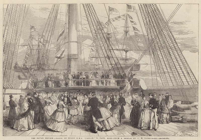 The Naval Review, Dance on Board HMS Caesar, 91, Captain Robb by John Wilson Carmichael