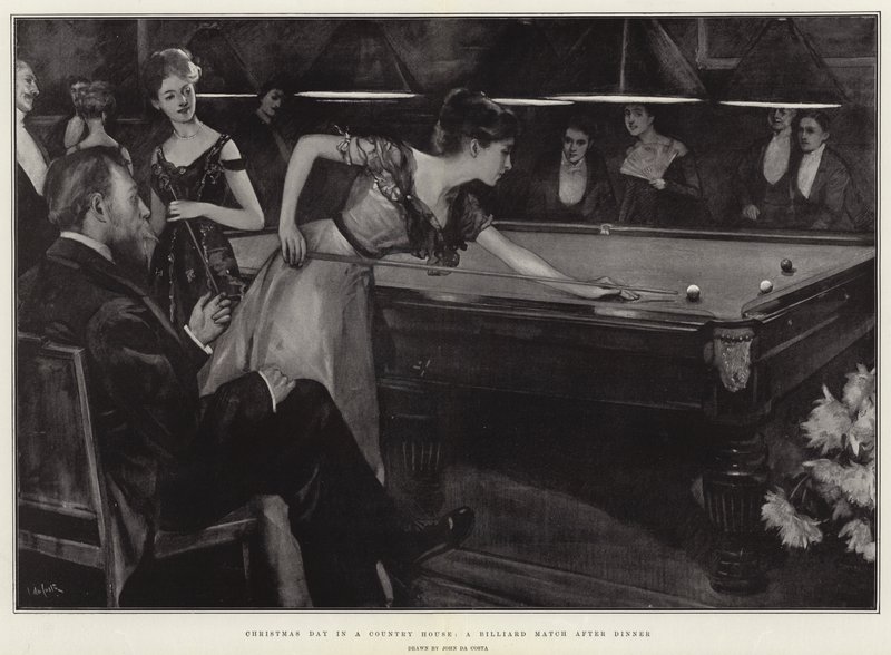 Christmas Day in a Country House, a Billiard Match after Dinner by John da Costa