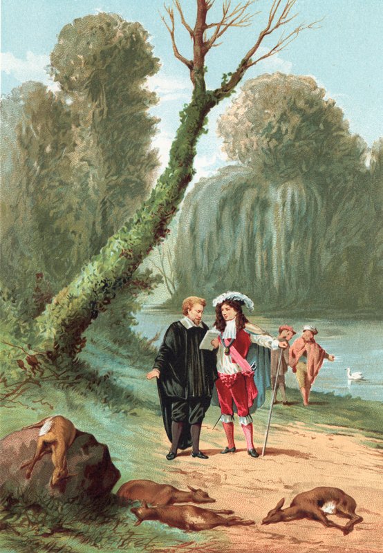 William Harvey with King Charles I in the Park at Windsor by Jose Armet Portanell