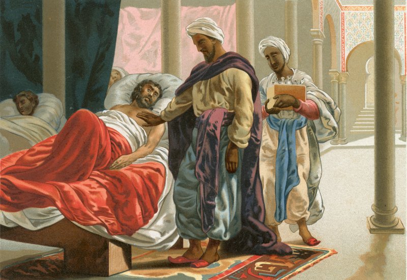 Abulcasis in the Hospital in Cordoba by Josep or Jose Planella Coromina