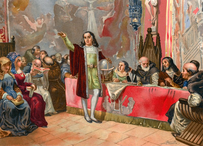 Columbus Before the Junta of Salamanca by Josep or Jose Planella Coromina