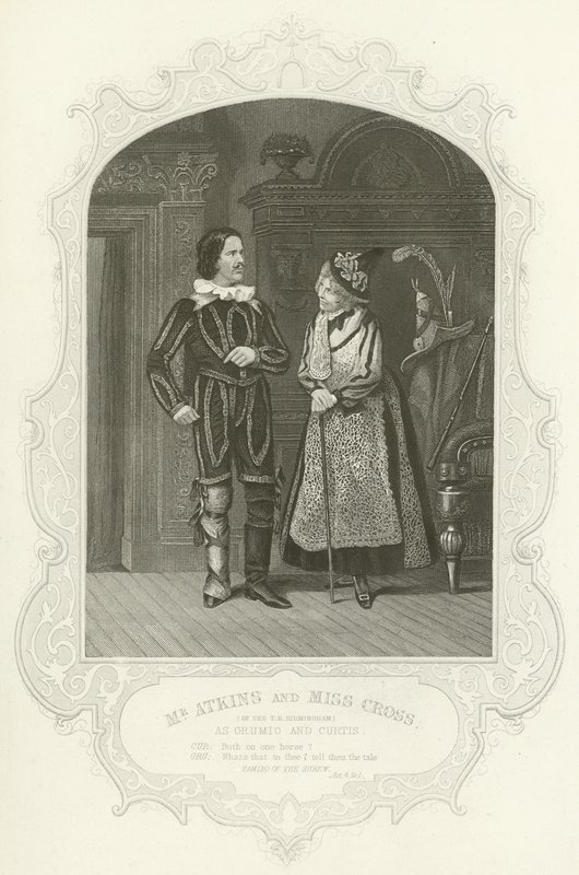 Mr Atkins and Miss Cross as Grumio and Curtis, The Taming of the Shrew by Joseph Kenny Meadows