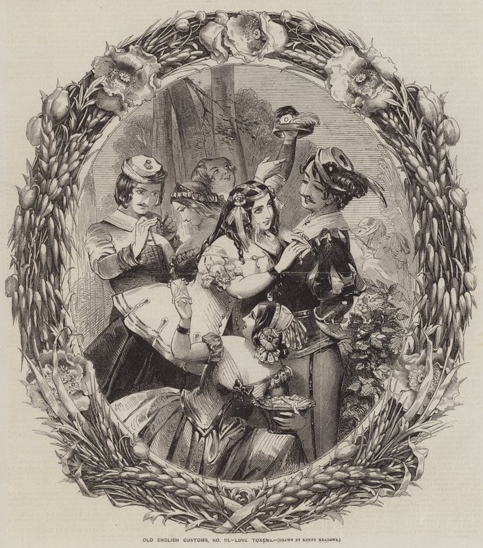 Old English Customs, Love Tokens by Joseph Kenny Meadows