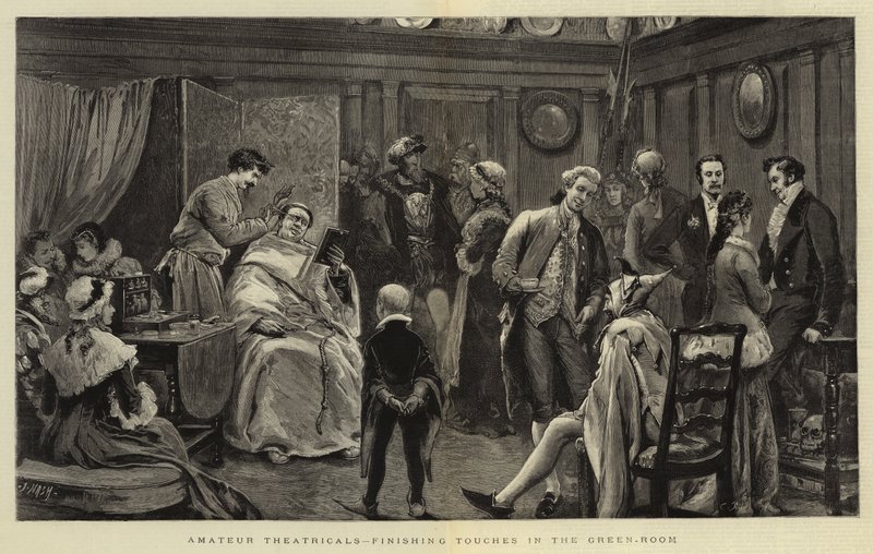 Amateur Theatricals, Finishing Touches in the Green-Room by Joseph Nash