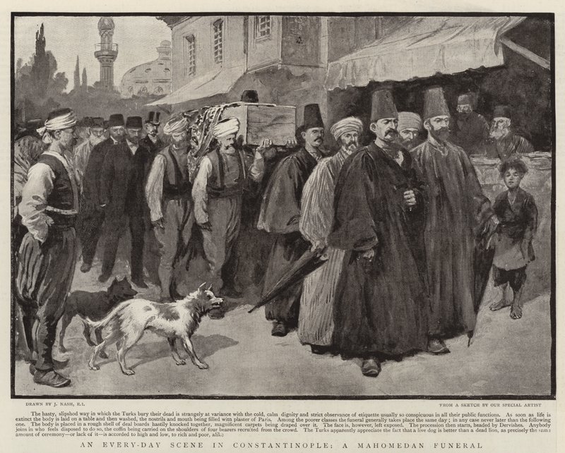 An Every-day Scene in Constantinople, a Mahomedan Funeral by Joseph Nash