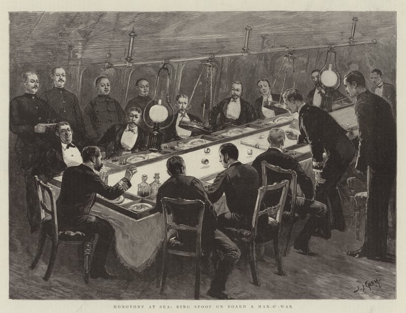 Monotony at Sea, Ring Spoof on Board a Man-o