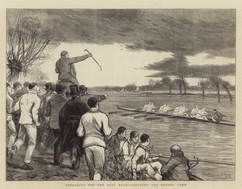Preparing for the Boat Race, coaching the Oxford Crew by Joseph Nash