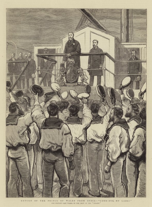 Return of the Prince of Wales from India, Good-bye, My Lads! by Joseph Nash