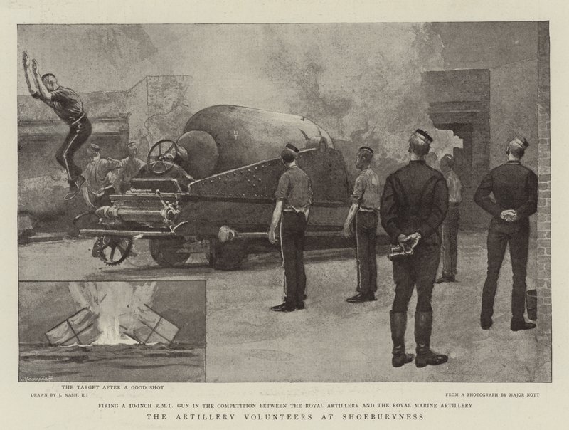The Artillery Volunteers at Shoeburyness by Joseph Nash