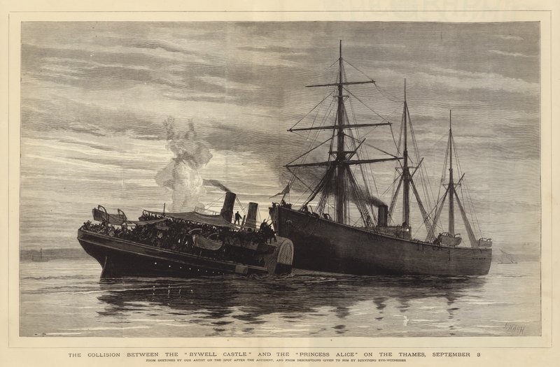 The Collision between the Bywell Castle and the Princess Alice on the Thames, 3 September by Joseph Nash