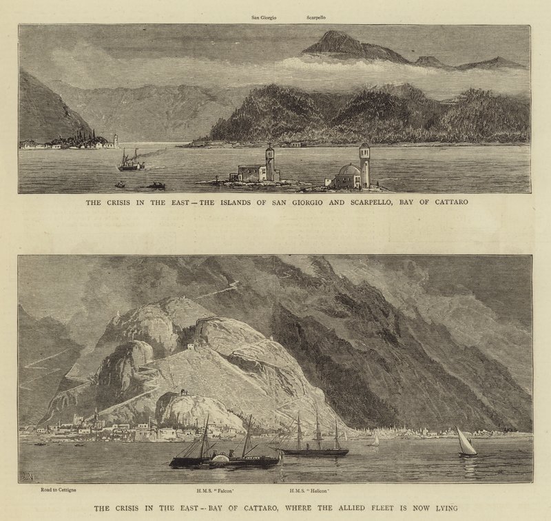 The Crisis in the East, Bay of Cattaro by Joseph Nash