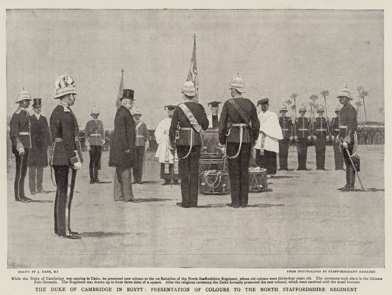 The Duke of Cambridge in Egypt, Presentation of Colours to the North Staffordshire Regiment by Joseph Nash
