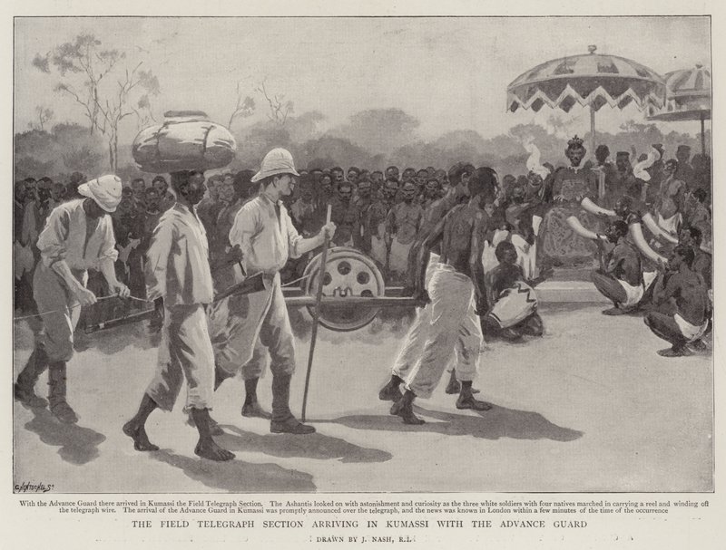 The Field Telegraph Section Arriving in Kumassi with the Advance Guard by Joseph Nash