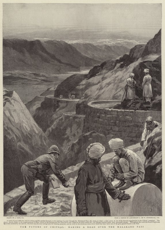 The Future of Chitral, making a Road over the Malakand Pass by Joseph Nash