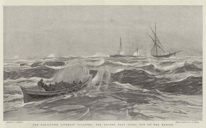 The Kingstown Lifeboat Disaster, the Second Boat Going Out to the Rescue by Joseph Nash