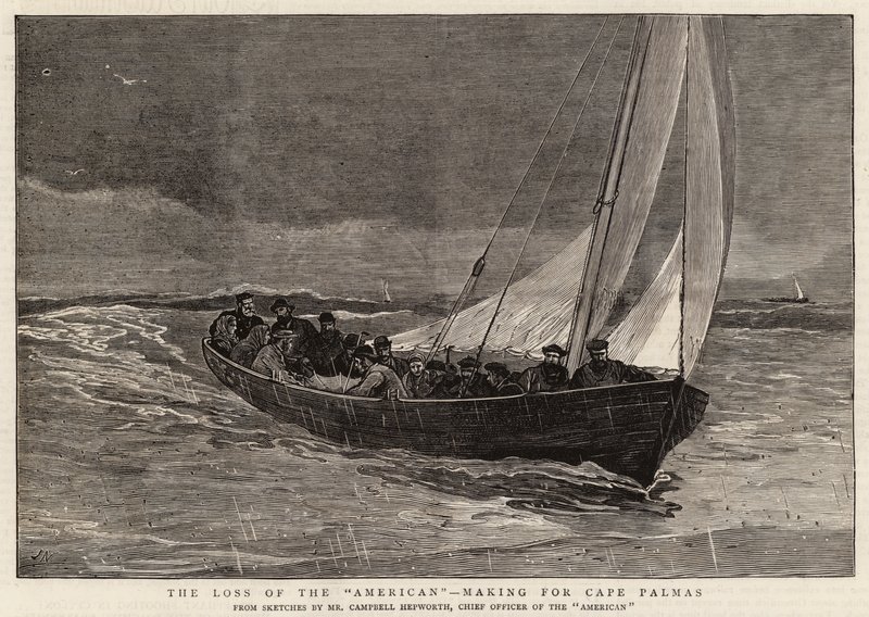 The Loss of the American, making for Cape Palmas by Joseph Nash