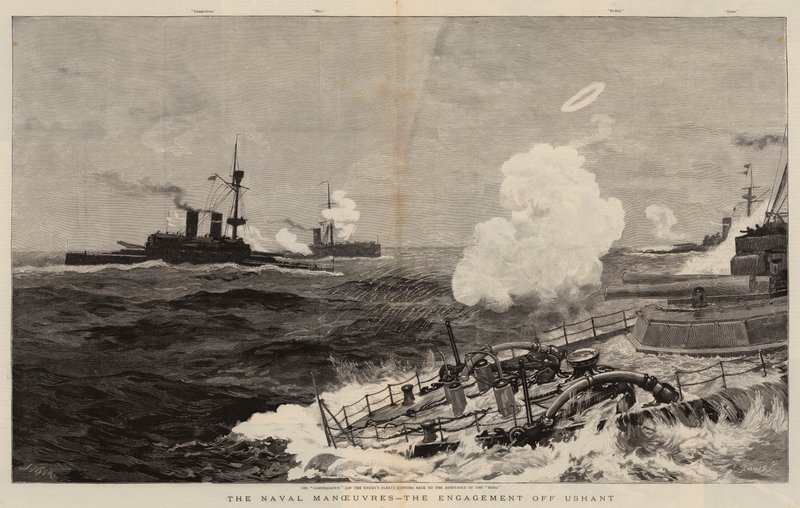 The Naval Manoeuvres, the Engagement off Ushant by Joseph Nash