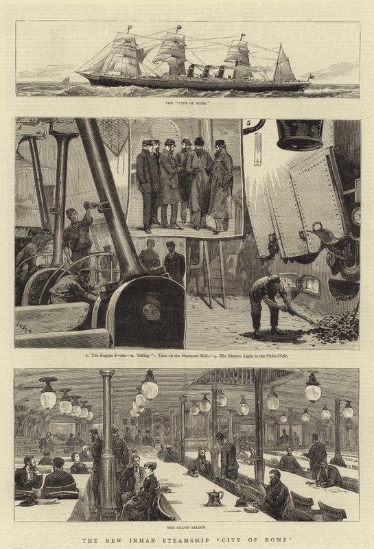 The New Inman Steamship City of Rome by Joseph Nash