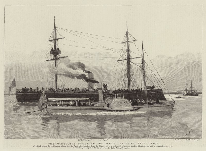 The Portuguese attack on the British at Beira, East Africa by Joseph Nash