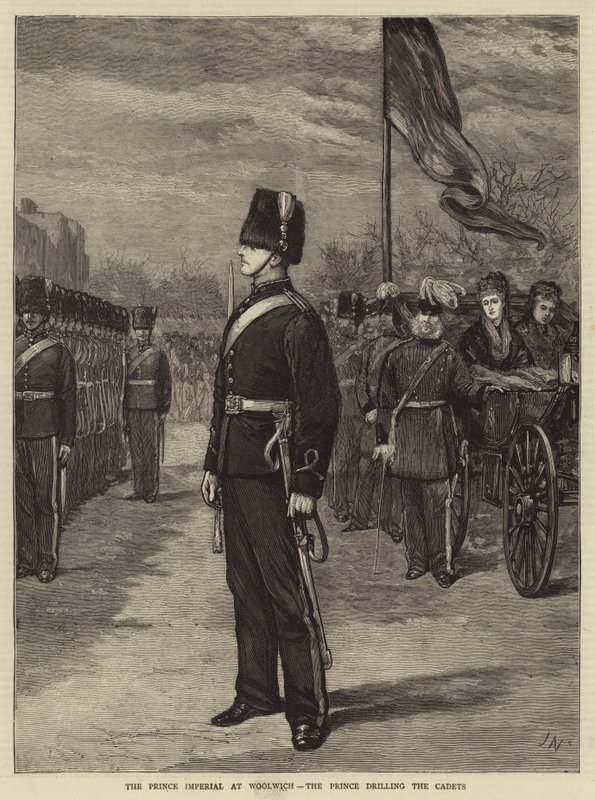 The Prince Imperial at Woolwich, the Prince Drilling the Cadets by Joseph Nash