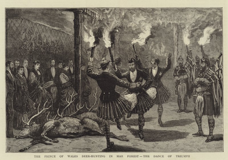 The Prince of Wales Deer-Hunting in Mar Forest, the Dance of Triumph by Joseph Nash