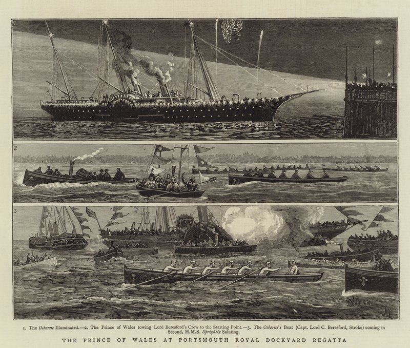 The Prince of Wales at Portsmouth Royal Dockyard Regatta by Joseph Nash