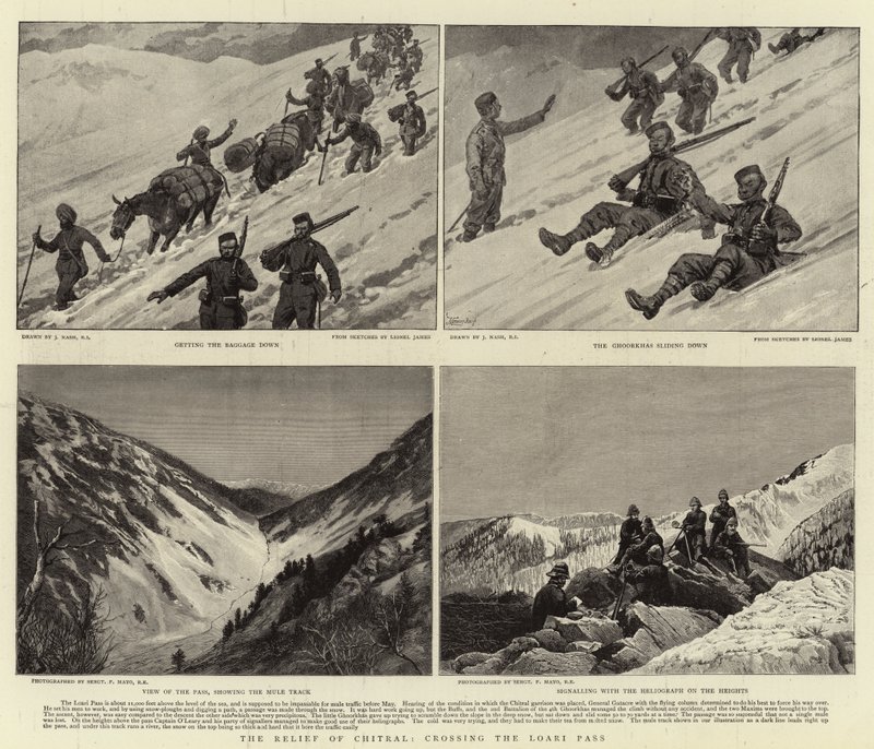 The Relief of Chitral, crossing the Loari Pass by Joseph Nash