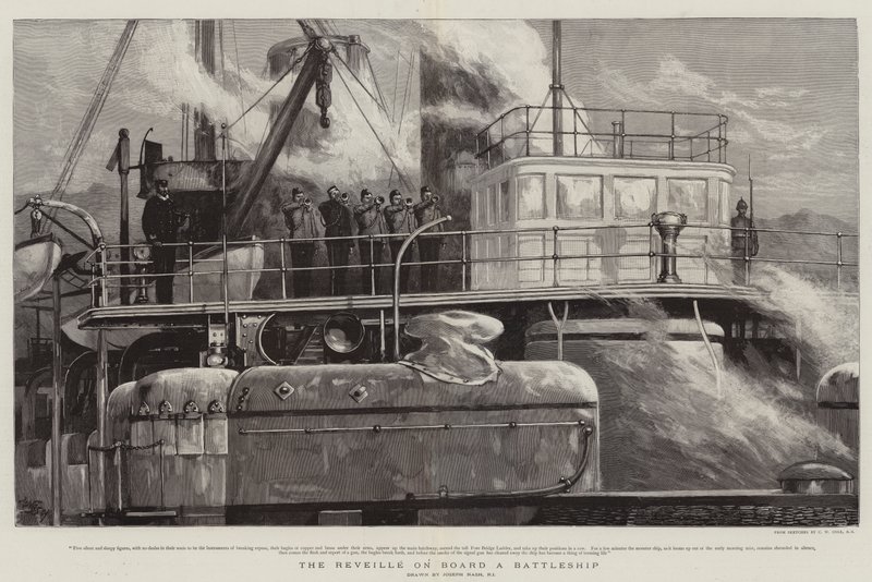 The Reveille on Board a Battleship by Joseph Nash