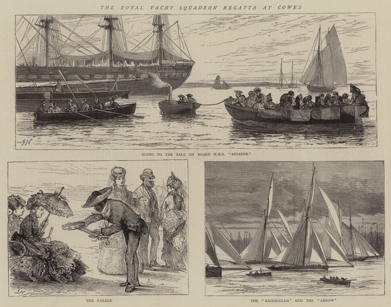 The Royal Yacht Squadron Regatta at Cowes by Joseph Nash